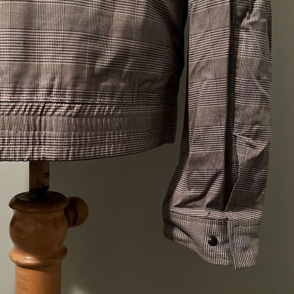 H&M Men's Gray Full Zip Plaid Lightweight Lined Bomber Jacket Size 36R NWT - Picture 6 of 13